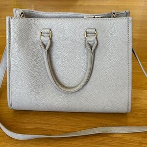 Faux Leather Light Gray Women's Satchel